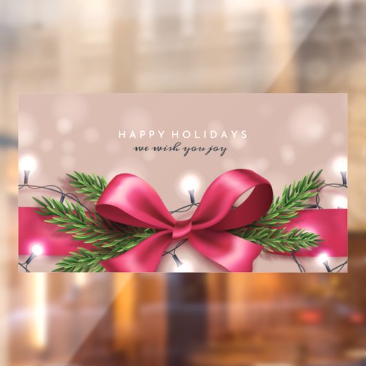 prettige feestdagen en kerstlichten raamsticker (Vel 2)