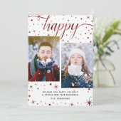 prettige feestdagen en nieuwjaar 2-foto's zonder f feestdagenkaart (Staand voorkant)