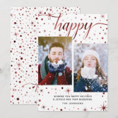 prettige feestdagen en nieuwjaar 2-foto's zonder f feestdagenkaart (Voorkant / Achterkant)