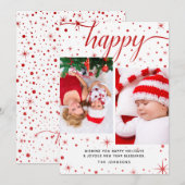 prettige feestdagen en nieuwjaar 2-foto's zonder f feestdagenkaart (Voorkant / Achterkant)