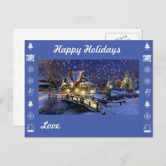 Prettige feestdagen en personaliseer met uw namen (Voorkant / Achterkant)