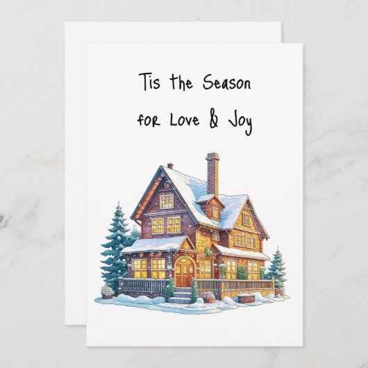 Prettige feestdagen en vrolijk kerstfeest feestdagenkaart (Voorkant / Achterkant)