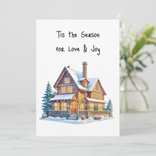 Prettige feestdagen en vrolijk kerstfeest feestdagenkaart (Staand voorkant)