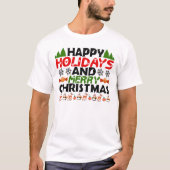 Prettige feestdagen En vrolijk kerstfeest T-shirt (Voorkant)