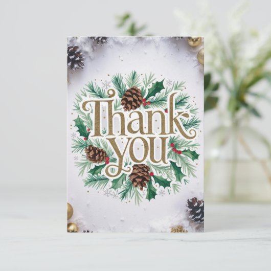 Prettige feestdagen Enchanted Winter Wish Bedankkaart (Staand voorkant)