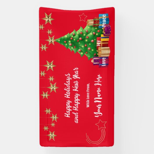 Prettige feestdagen Evenement Banner. Gepersonalis Spandoek (Verticaal)