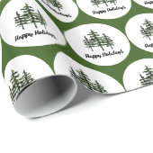 prettige feestdagen Evergreen Trees Cadeaupapier (Rol Hoek)