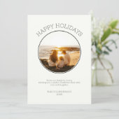 Prettige feestdagen Familie 2 foto Moderne kerst Feestdagenkaart (Staand voorkant)