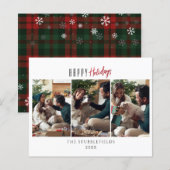Prettige feestdagen Familie 3 foto's Kerst Kaart (Voorkant / Achterkant)