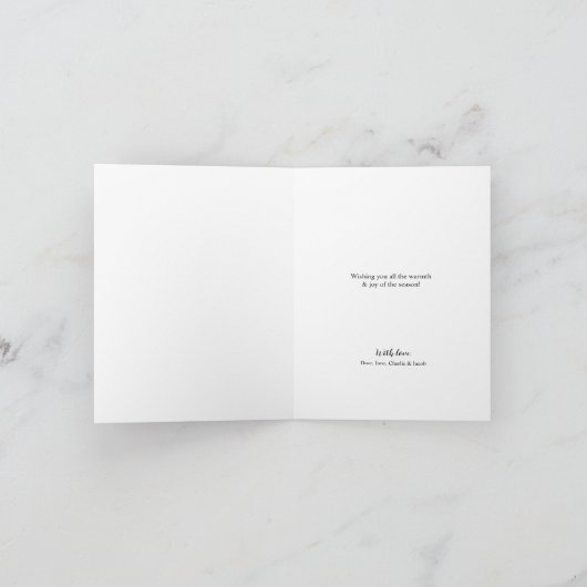 prettige feestdagen familie Foto Gold Bow Gift sta (Binnen)