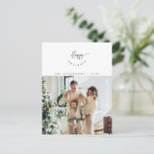 Prettige feestdagen, Familie Foto lachend Modern S Briefkaart (Staand voorkant)