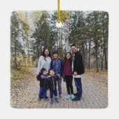 prettige feestdagen Familie Foto Lettering Modern  Keramisch Ornament (Achterkant)