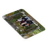 prettige feestdagen Familie Foto Lettering Modern Magneet (Rechterzijde)