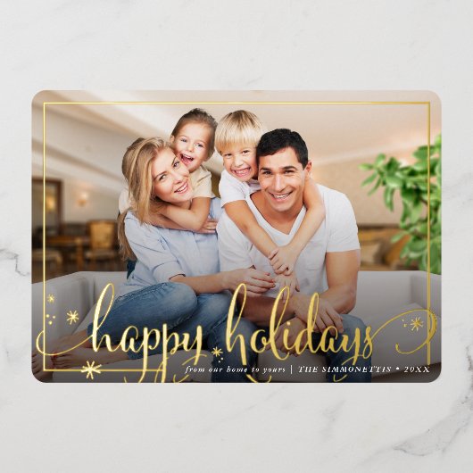 PRETTIGE FEESTDAGEN FAMILIE FOTO leuk kalligrafie (Voorkant)