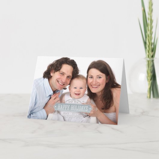 prettige feestdagen Familie Foto met de Tekst van  Kaart (Voorkant)