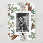 prettige feestdagen Familie Foto Pine Kerstmis Kaa (Voorkant / Achterkant)