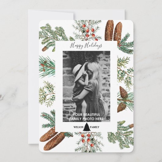 prettige feestdagen Familie Foto Pine Kerstmis Kaa (Voorkant)