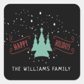 prettige feestdagen Familie Klassieke Sticker (Voorkant)