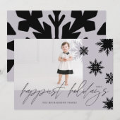 prettige feestdagen familie Periwinkle Black Snowf Feestdagenkaart (Voorkant / Achterkant)