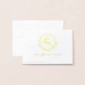 Prettige feestdagen Familie rendieren grijs goud Folie Kaarten (Met envelop)