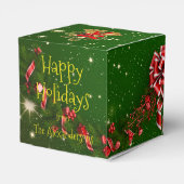 Prettige feestdagen Familie wenst kerstballen Bedankdoosjes (Achterkant)