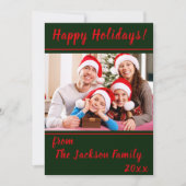 Prettige feestdagen Familiefoto Flat Holiday Kaart (Voorkant)