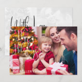 Prettige feestdagen Familiefoto Kerstvakantie Kaar Feestdagenkaart (Voorkant / Achterkant)