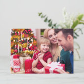 Prettige feestdagen Familiefoto Kerstvakantie Kaar Feestdagenkaart (Staand voorkant)