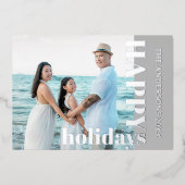 Prettige feestdagen Familiefoto | Klassiek lichtgr (Voorkant)