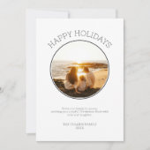 Prettige feestdagen Familiefoto Modern Black Chris Feestdagenkaart (Voorkant)