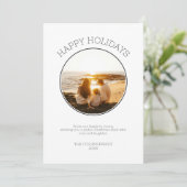 Prettige feestdagen Familiefoto Modern Black Chris Feestdagenkaart (Staand voorkant)