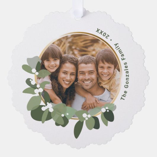 Prettige feestdagen Familiefoto Ornament Kaart (Voorkant)