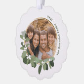 Prettige feestdagen Familiefoto Ornament Kaart (Links)