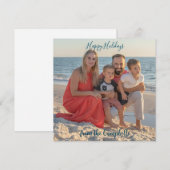 Prettige feestdagen Familiefoto personaliseren Notitiekaartje (Voorkant / Achterkant)