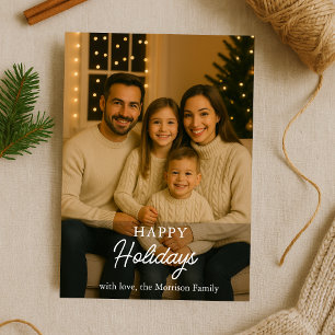 Prettige feestdagen Familiefoto? Vakantie Kaart