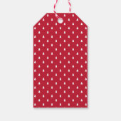 Prettige feestdagen & familienaam feestelijk rood cadeaulabel (Achterkant)