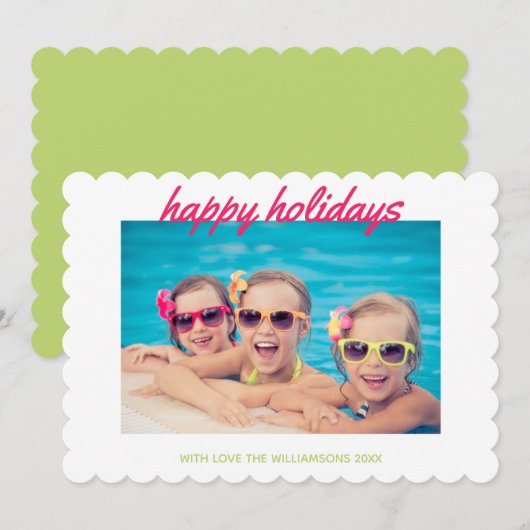 prettige feestdagen familienaam fotokaart feestdagenkaart (Voorkant / Achterkant)