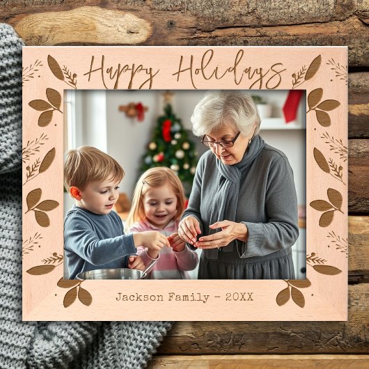 Prettige feestdagen Familienaam Gegraveerde Lijstjes