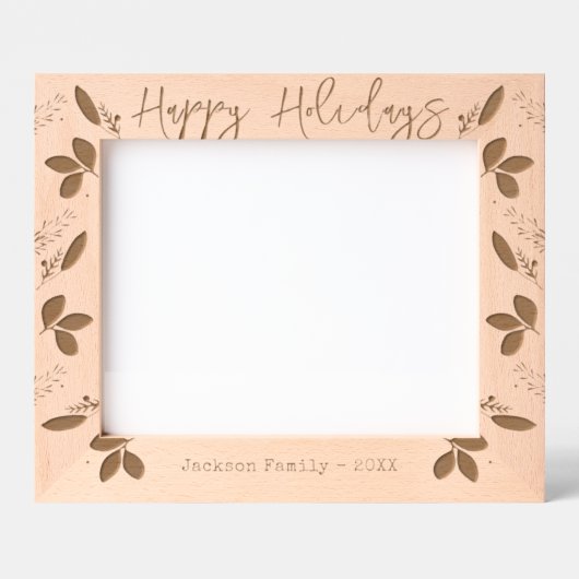 Prettige feestdagen Familienaam Gegraveerde Lijstjes (Voorkant)