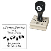 Prettige feestdagen Familienaam Lichten Rubberstempel (Gestempeld)