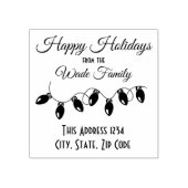 Prettige feestdagen Familienaam Lichten Rubberstempel (Afrduk)