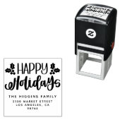 Prettige feestdagen < Familienaam Retouradres Zelfinktende Stempel (In situ)