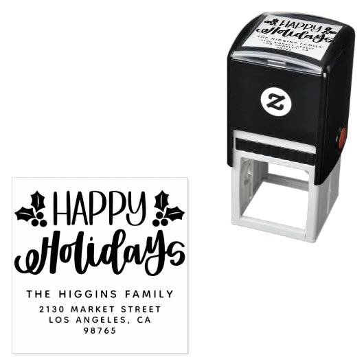 Prettige feestdagen < Familienaam Retouradres Zelfinktende Stempel (In situ)