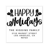 Prettige feestdagen < Familienaam Retouradres Zelfinktende Stempel (Design)