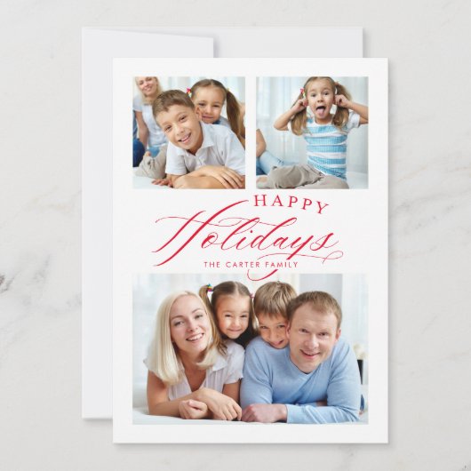 PRETTIGE FEESTDAGEN FAMILY MULTI PHOTO FEESTDAGENKAART (Voorkant)