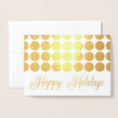 Prettige feestdagen Fancy Gold Polka Dots Folie Kaarten (Voorkant met envelop)