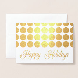 Prettige feestdagen Fancy Gold Polka Dots Folie Kaarten