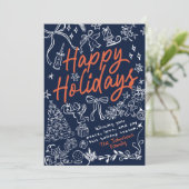 Prettige Feestdagen Fantasievolle met de hand gete Feestdagenkaart (Staand voorkant)