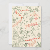 Prettige Feestdagen Fantasievolle met de hand gete Feestdagenkaart (Achterkant)