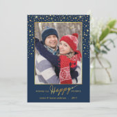 prettige feestdagen Faux Foil Confetti Holiday Fot Feestdagenkaart (Staand voorkant)